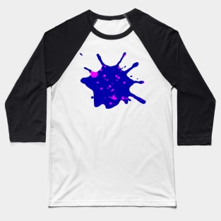 Midnight Blue and Neon Pink Paint Splatter Baseball T-Shirt